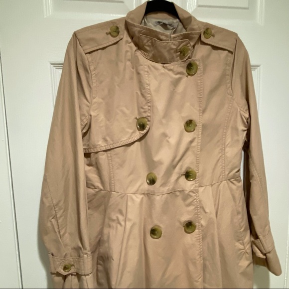 Gap Pink Dusty Rose Pink Double Breasted Trench Coat Size Small -No Belt - Picture 2 of 7